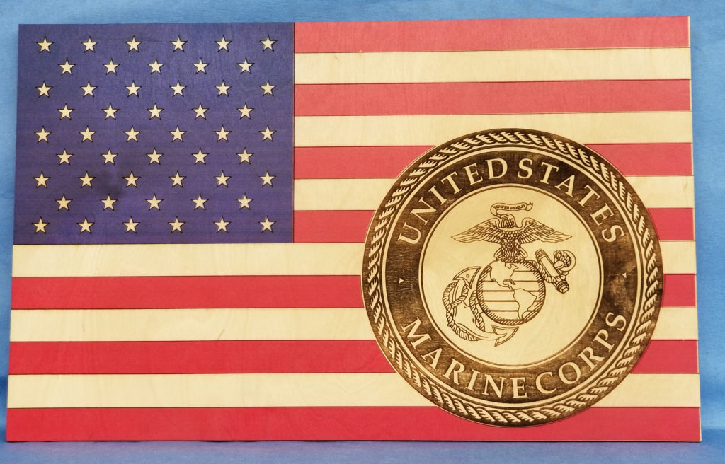 mil flag - Etched Laser