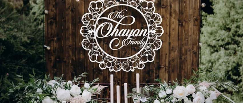 Laser Etched Wedding Decor